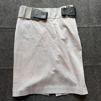Apostrophe Gray Pencil Skirt Size 2 Womens Belted Career Office Stretch