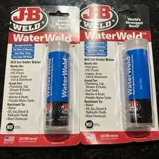 Lot of 2 Waterweld Epoxy Putty Stick J-B Weld 8277 2 Oz off White USA Made FS 