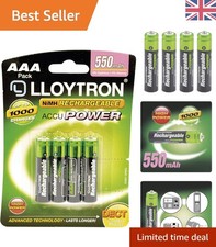 Eco-Conscious 550mAh Rechargeable AAA Battery Pack - 4 Count Safety Assured 7.99 per battery