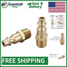 Durable Quick-Connect Air Compressor Fittings, 1/4-Inch Brass Male Plug Kit