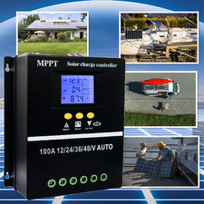 100A MPPT Solar Charge Controller 12V/24V/36V/48V Battery PV Regulator 4000W USB