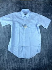 Arrow Kent Classic Dress Shirt Mens 15.5 Blue Striped Short Sleeve Formal Office