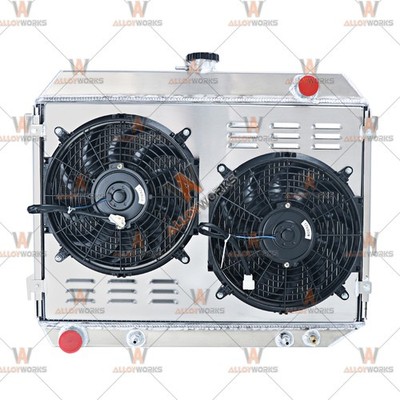 4Rows Radiator+Shroud+Fan For Dodge Charger Challenger Plymouth Mopar Cars 68-74