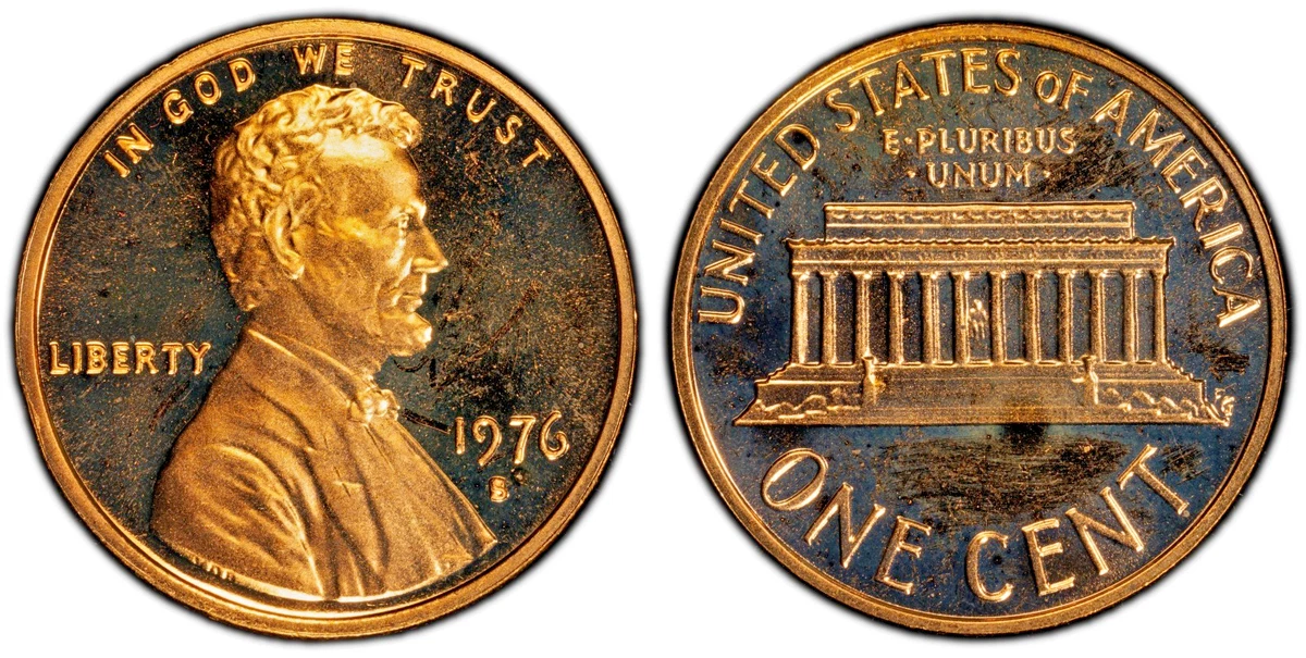 25+ Uncirculated Proof 1976 Lincoln Memorial Small Cents (1959