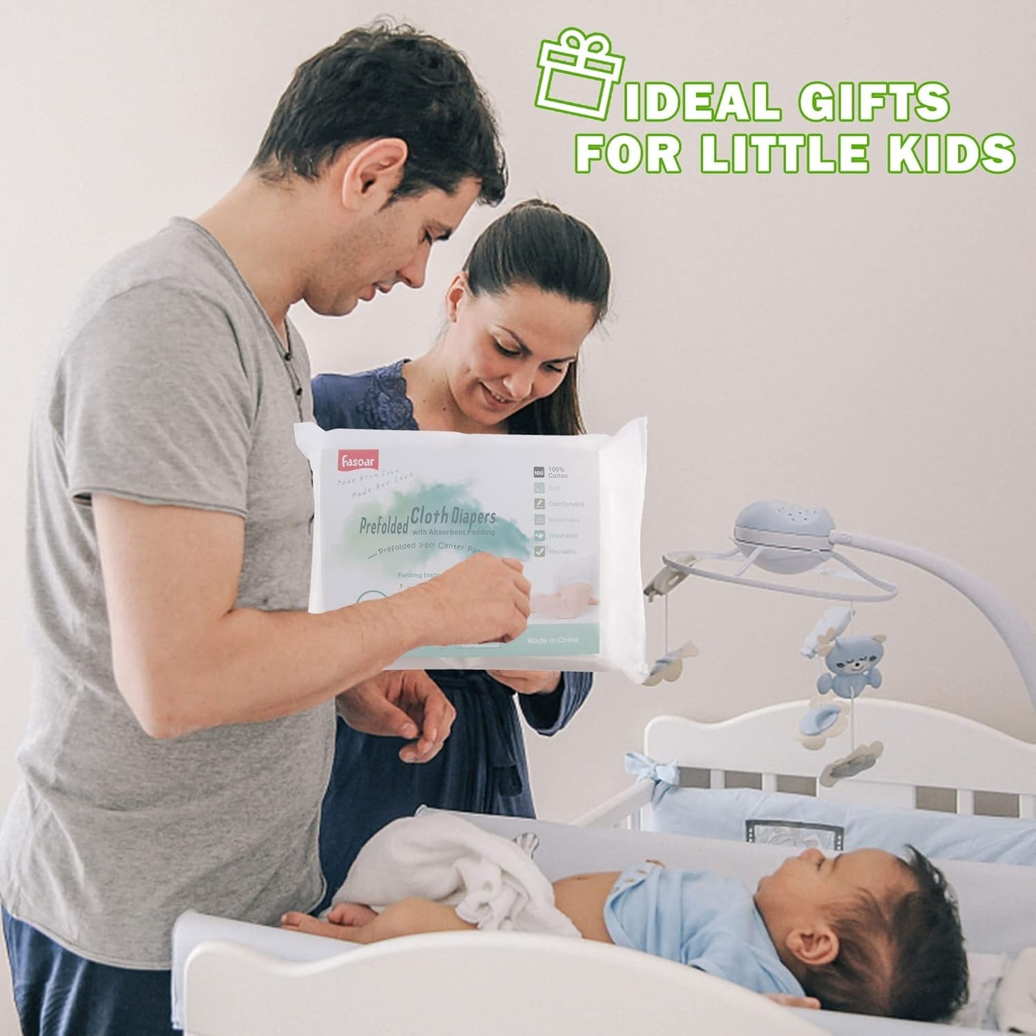 Versatile 6-Ply Cloth Diapers - Perfect for Diapering & Burping (12 Pack)