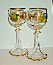 2 Antike Weinglaser  um  1900 Biedermeier    Theresienthal Fritz Hecker