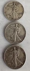 1942 (S, D & P) Set Walking Liberty Silver Half Dollars 3 Coins Circulated