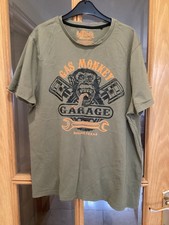 TU, T-shirt uomo kaki manica corta "Gas Monkey" taglia L.