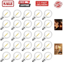 G40 Replacement LED Light Bulbs, 25 Pack Clear Globe Bulb fits E12 C7 Candela...