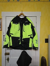  HWK Motorcycle Jacket Armoured Black & Florescent Size 2XL Safety Gear
