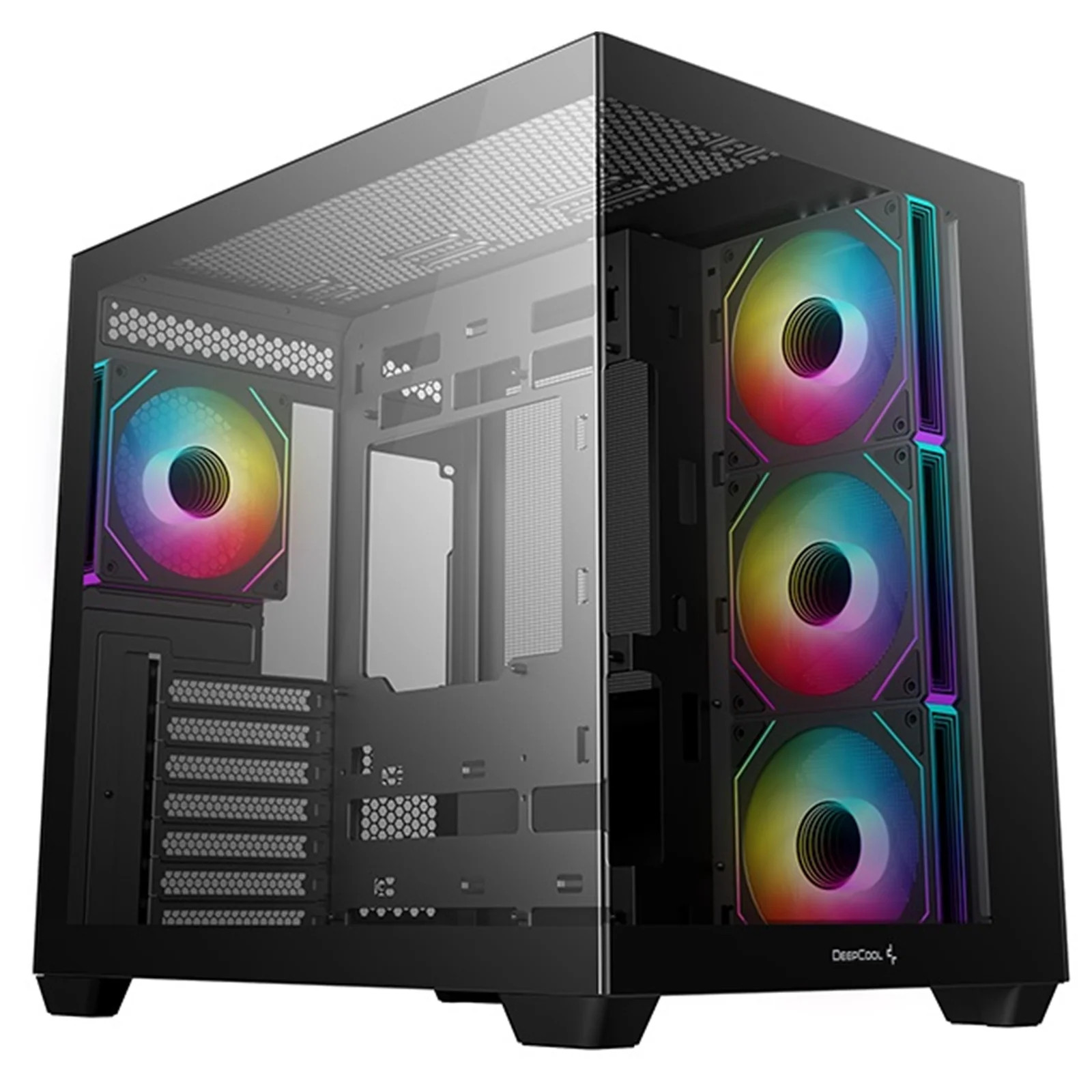 DeepCool CG530 4F Mid-Tower Case Tempered Glass 4x ARGB Fans Black - Image 2