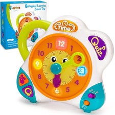 Clock Learning Musical for Boys Girls Age 3, 4, 5, 6 Years Old, Montessori ...
