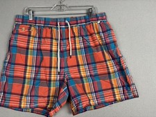 Polo Ralph Lauren Swim Trunks Shorts Mens 2XL Multicolor Plaid Mesh Lined Beach