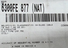 Belden Wire 6300FE 18/2C Shielded Media Control/Audio Cable Plenum White /100ft