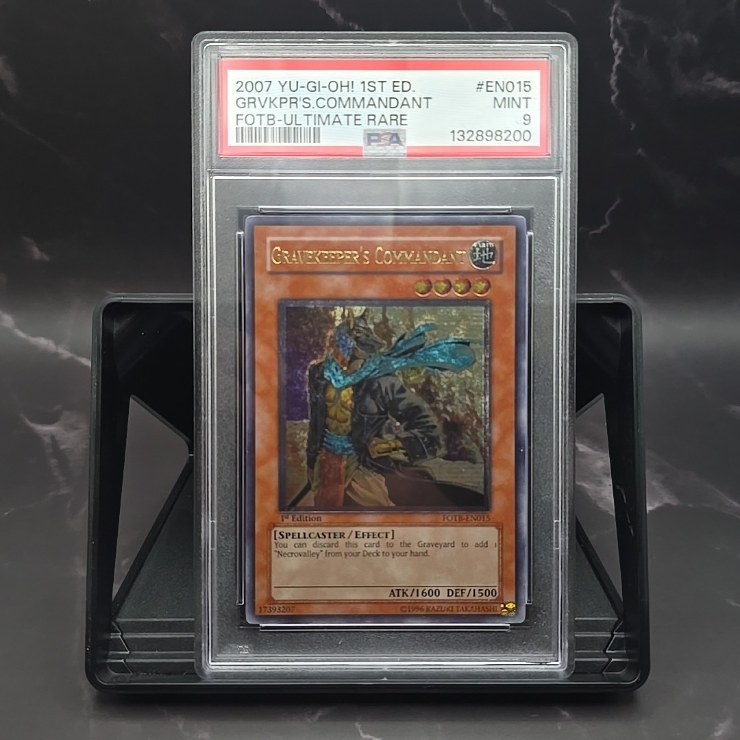 Yugioh Gravekeeper's Commandant FOTB-EN015 Ultimate Rare 1st Edition PSA 9