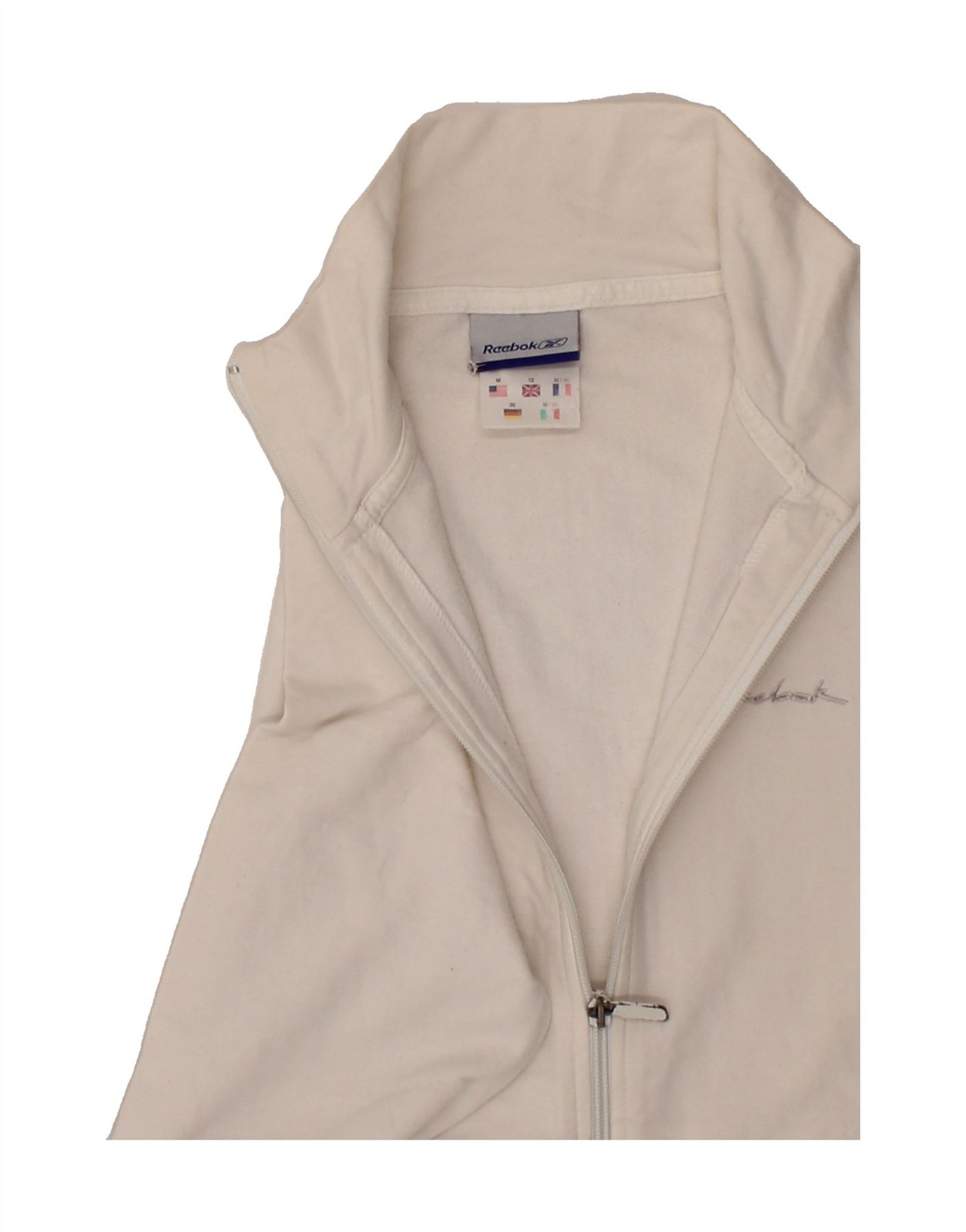 REEBOK Womens Tracksuit Top Jacket UK 12 Medium White Colourblock Sports CV12 thumbnail 3