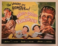 "Abbott and Costello Meet Frankenstein" 1948  22" X 24" Bela Lugosi Half Sheet A
