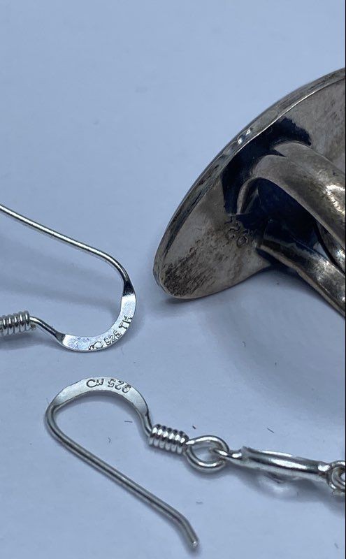 Sterling Silver Assorted Ring/Earring Jewelry Bun… - image 9