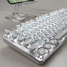 SEUNKWANG EWEADN TK100 Typewriter Style Wired Mechanical Keyboard, 104 Keys A...