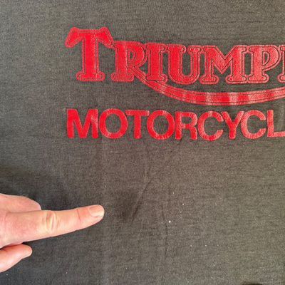 80s VINTAGE TRIUMPH MOTORCYCLES CHOPEED CROP TOP T-SHIRT SZ L SOFT
