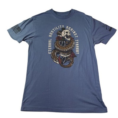 Grunt Style Shirt Mens Large Blue Eternal Hostility Against Tyranny Skull