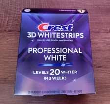 CREST 3D Whitestrips Professional White (Level 20) 40 Strips - Exp 5/2027 NEW