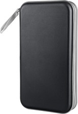 80 Capacity CD DVD Case Hard Plastic Disc Storage Wallet Binder Zipper Black