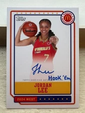 Jordan Lee Auto Inscribed "Hook 'Em" 2024 Topps Chrome McDonald's All American