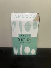 Annova Set Of 24 Red Silver Ware