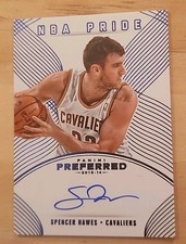 🌟06/49🌟SPENCER HAWES 2013-2014 Panini Preferred NBA Pride On Card Auto Blue