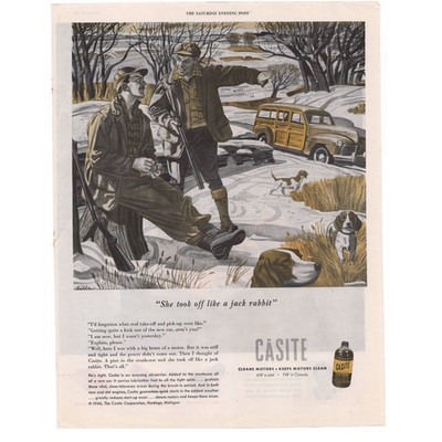 Casite Oil Additive Magazine Advertisement 1950s Automobilia Vintage