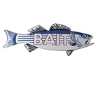 Vintage Fishing Bait Sign - Striped Bass Fish Porcelain Gas Pump Sign