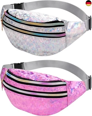FANTESI 2 Stück Bauchtasche Damen Festival, Mädchen Bauchtasche wasserdichte G