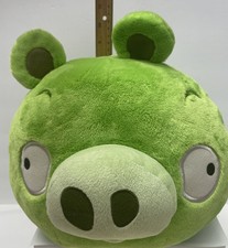 8  Tall 10" Wide ANGRY BIRDS Plush GREEN BAD PIGGIES Original 2010 Commonwealth