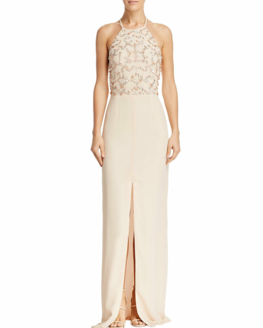 Aidan by Aidan Mattox Women's Halter Beaded Gown MSRP $295 Size