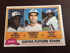 1981 Topps #479 - Tim Raines (RC), Roberto Ramos (RC), Bobby Pate (RC) - Expos
