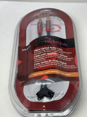 ROCKETFISH 8 Foot Digital Optical Audio Cable RF-G1140 24K Gold Plating