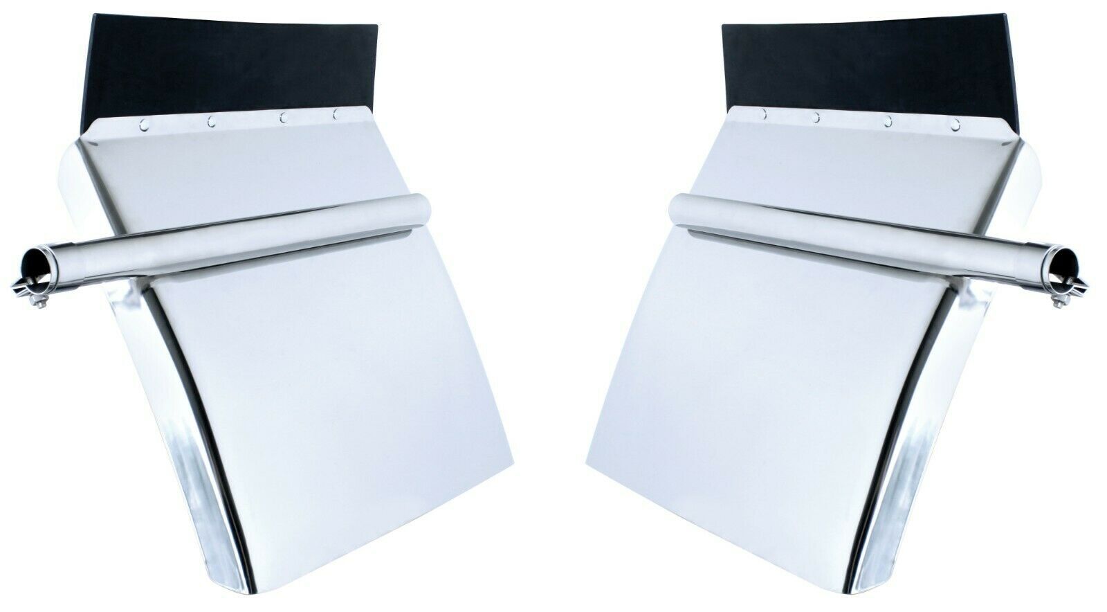 Stainless Steel 24x24 Inch Semi Truck Quarter Fenders with Tube Bracket Pair-image