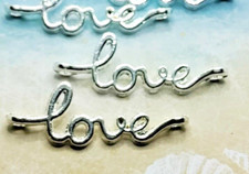 Lot 200 pieces - Silver Tone "Love" word Charms Pendants Dangle Connector