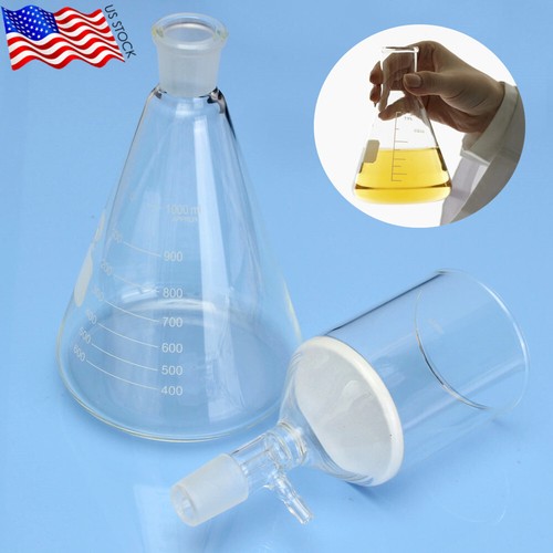 1000ml Buchner Funnel Flask Lab Filtration Kit with Clamp & Hose Filter