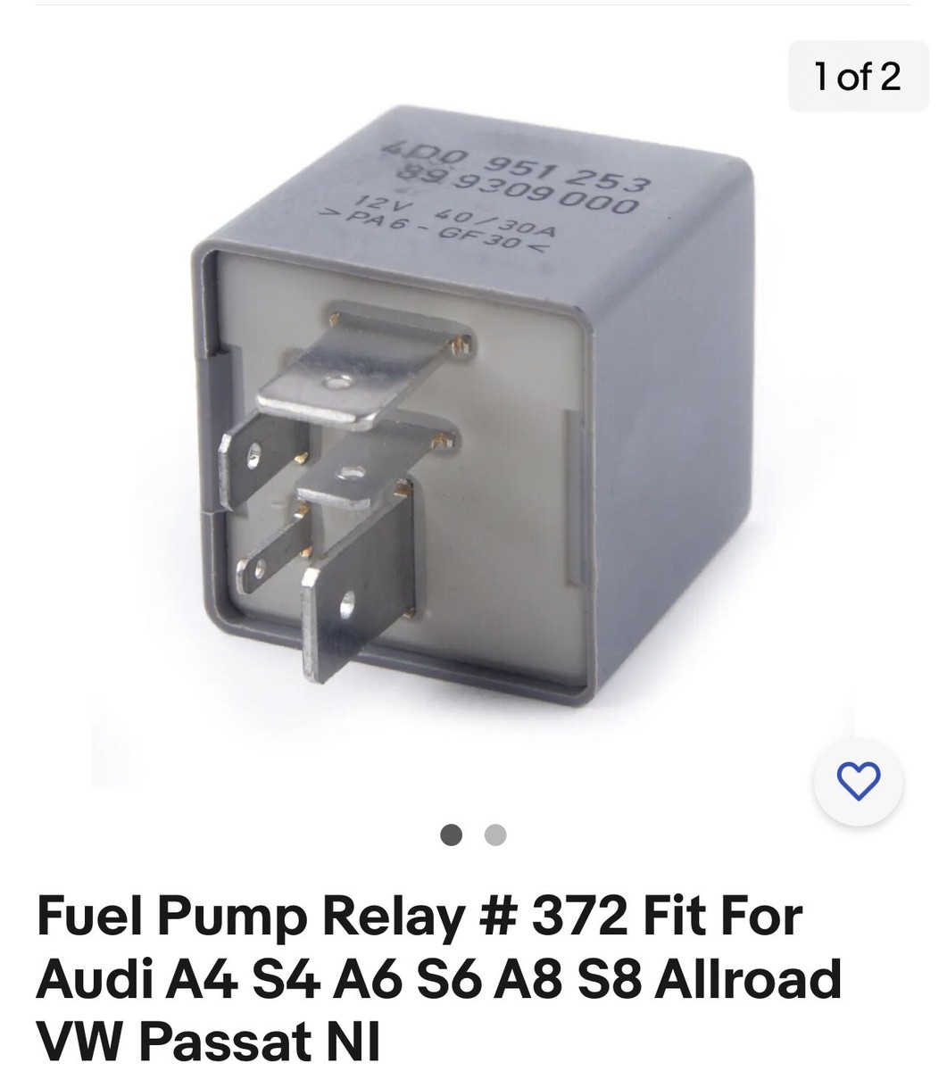 Fuel Pump Relay # 372 Fit For Audi A4 S4 A6 S6 A8 S8 Allroad VW