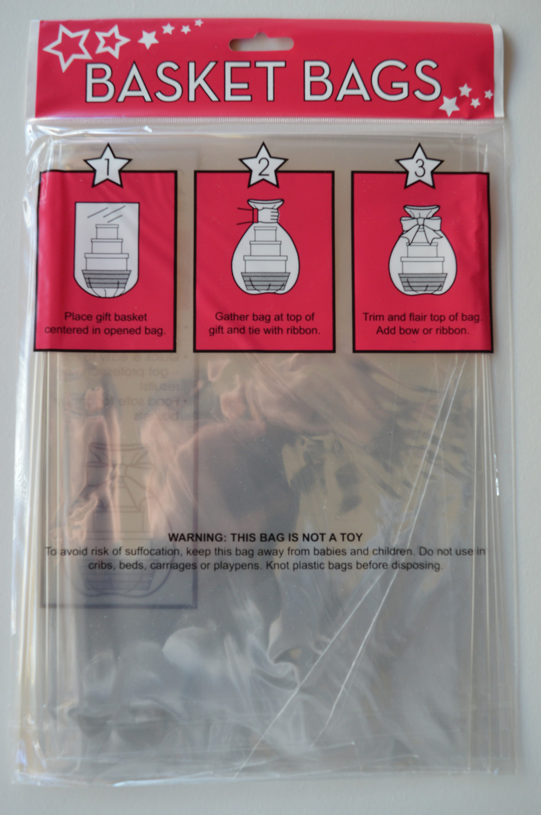Large Cellophane Hamper Wrap Basket Wrap Basket Bag Hamper Gift Bags Pack of 2