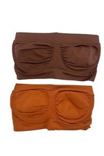 Breezies Seamless Underwire Bandeau Bras Set of 2 Cappucino/Gingr