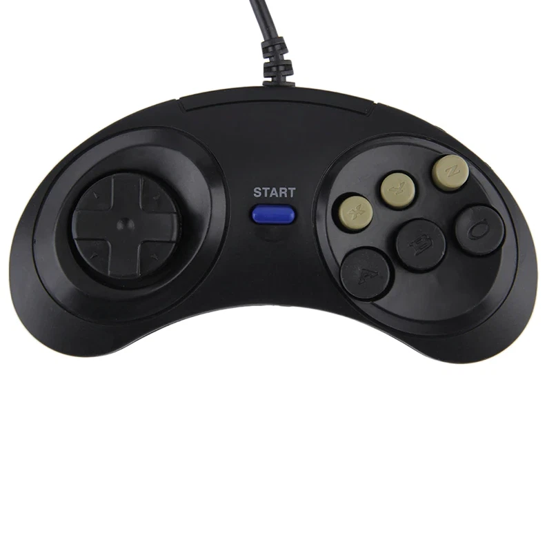 2X 6 Button Game Pad Controller For SEGA Genesis Black Old School Classic New - Image 4 of 4