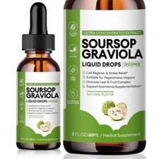 Gocce liquide Graviola Soursop pura 100% 1800mg estratto di erbe frutta e foglie 60ml