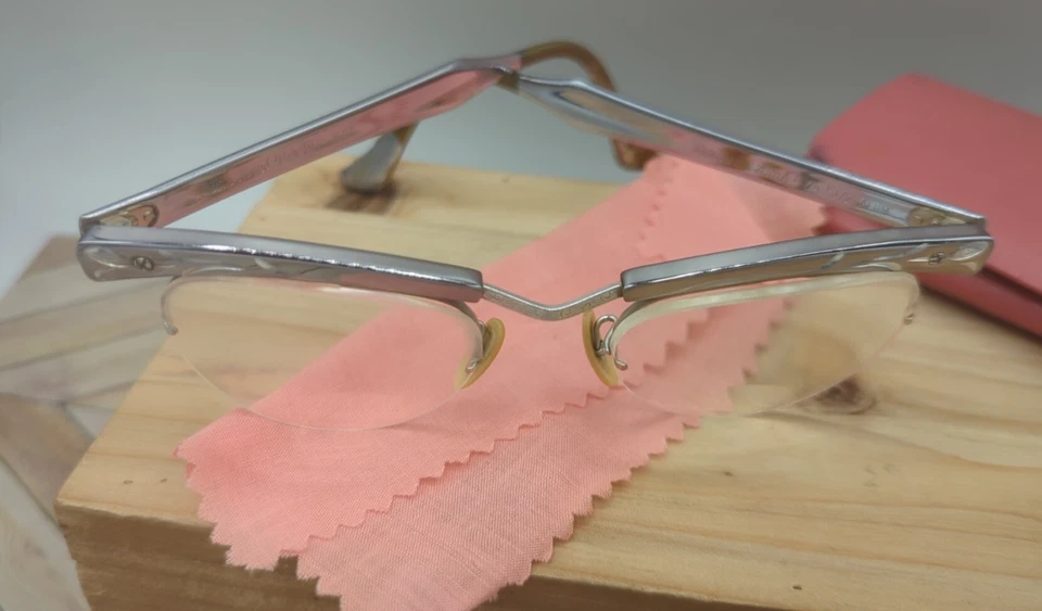 Bausch & Lomb 41/4-51/2 квасцы. Винтажные хромированные оправы для очков GF 20-46 1950-е - Изображение 4 из 4