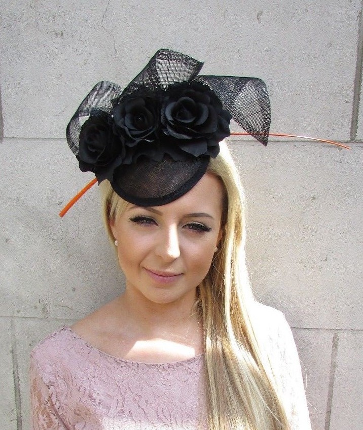 Купить Black Orange Sinamay Rose 