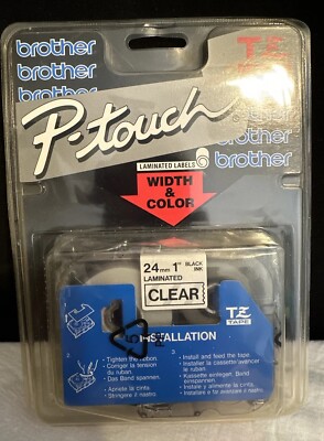 Brother P-touch TZ-251 24mm 1'' Black on White & Clear Label Tape Genuine OEM