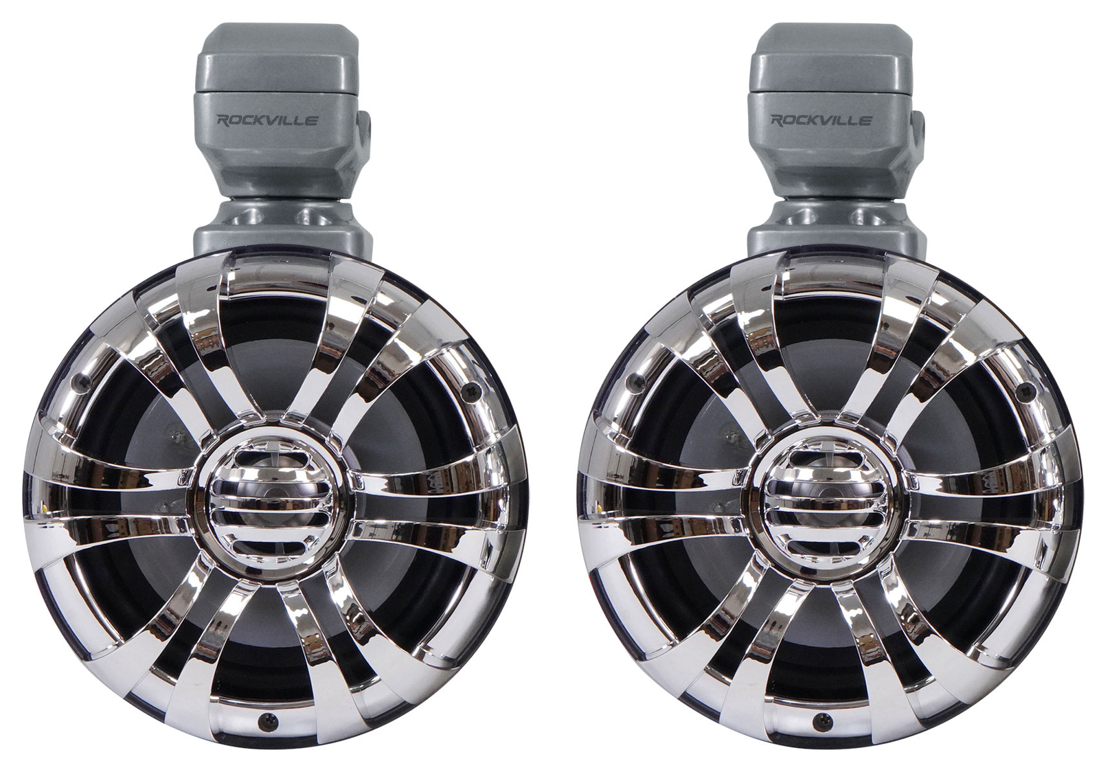 2 Поворотные светодиодные колонки Rockville WB50KLS СЕРЕБРИСТОГО ЦВЕТА 525 дюйма Усилитель MTX для квадроцикловUTV