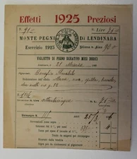 1925 LENDINARA + MONTE PEGNI + PRECIOUS EFFECTS + HERALDIC COAT OF ARMS -i508
